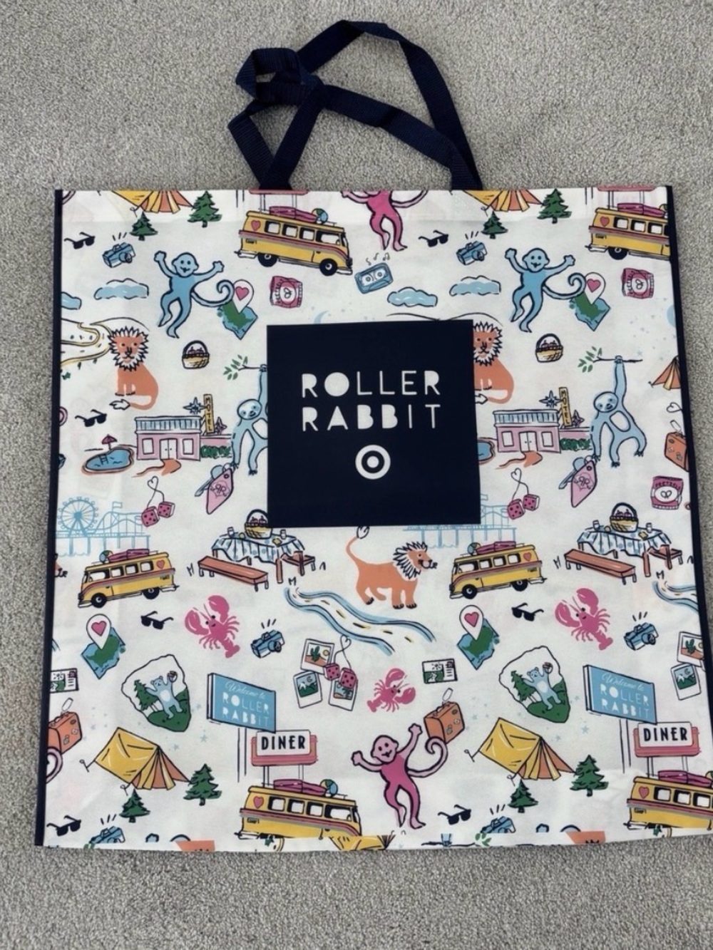 Very large Roller Rabbit tote bag